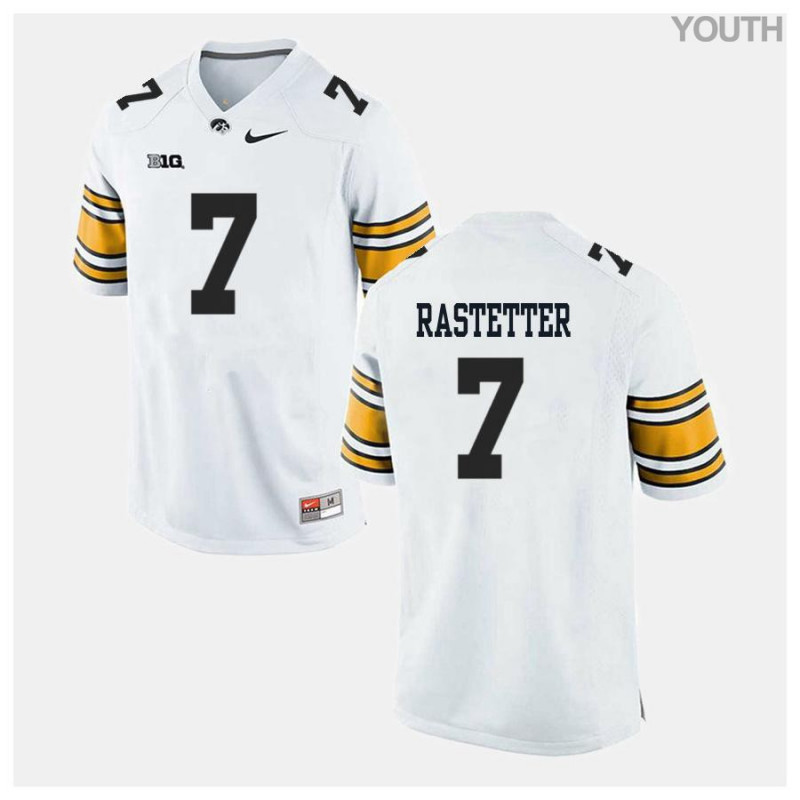 Youth Iowa Hawkeyes NCAA #7 Colten Rastetter White Authentic Nike Alumni Stitched College Football Jersey ME34O84UE